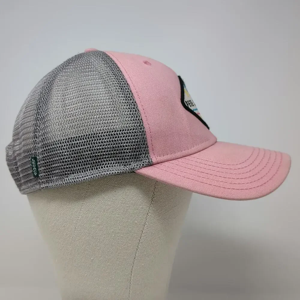 Legacy Trucker Hat Pink One Size Pete Smith's Surf Shop Mesh Patch Palm Trees